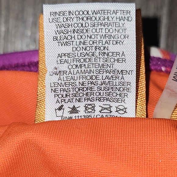 Tory Burch Orange/Purple Halter Swimsuit Sz S Circle Print One Piece - Picture 15 of 15